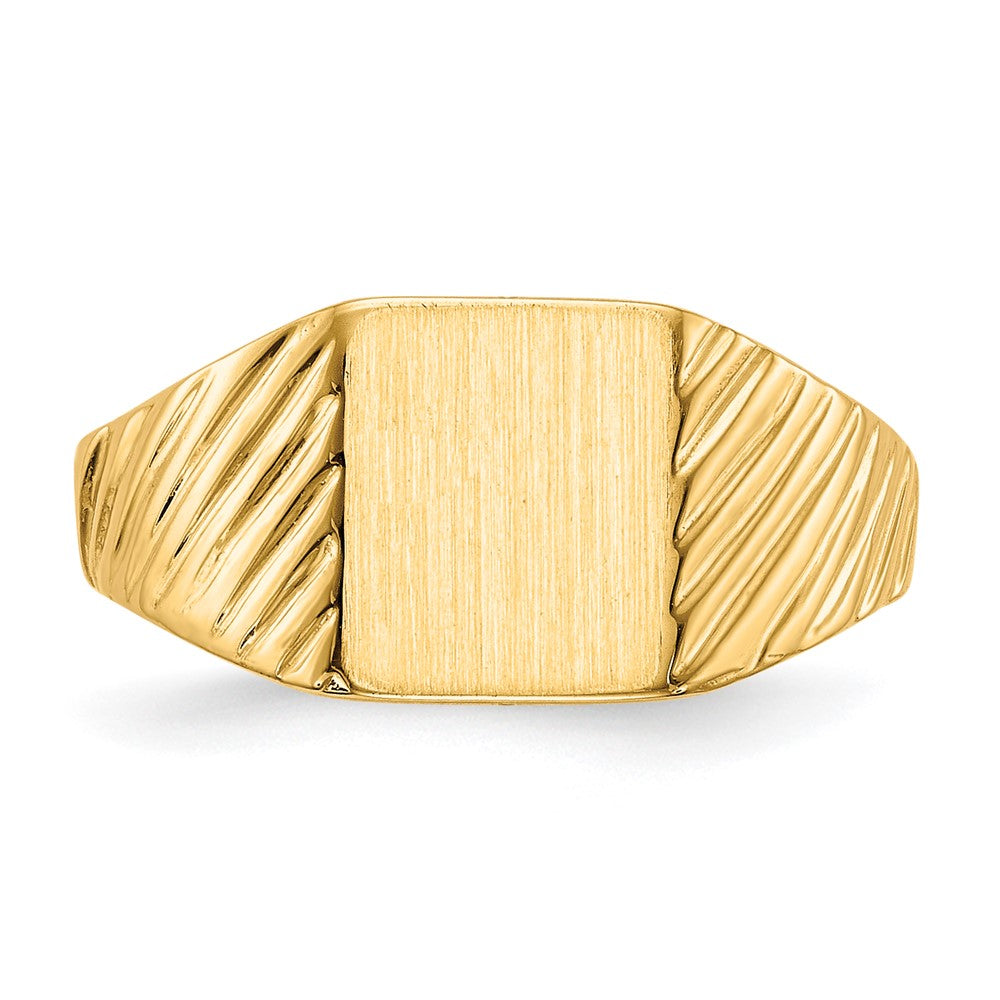 10ky 8.5x7.0mm Open Back Child's Signet Ring