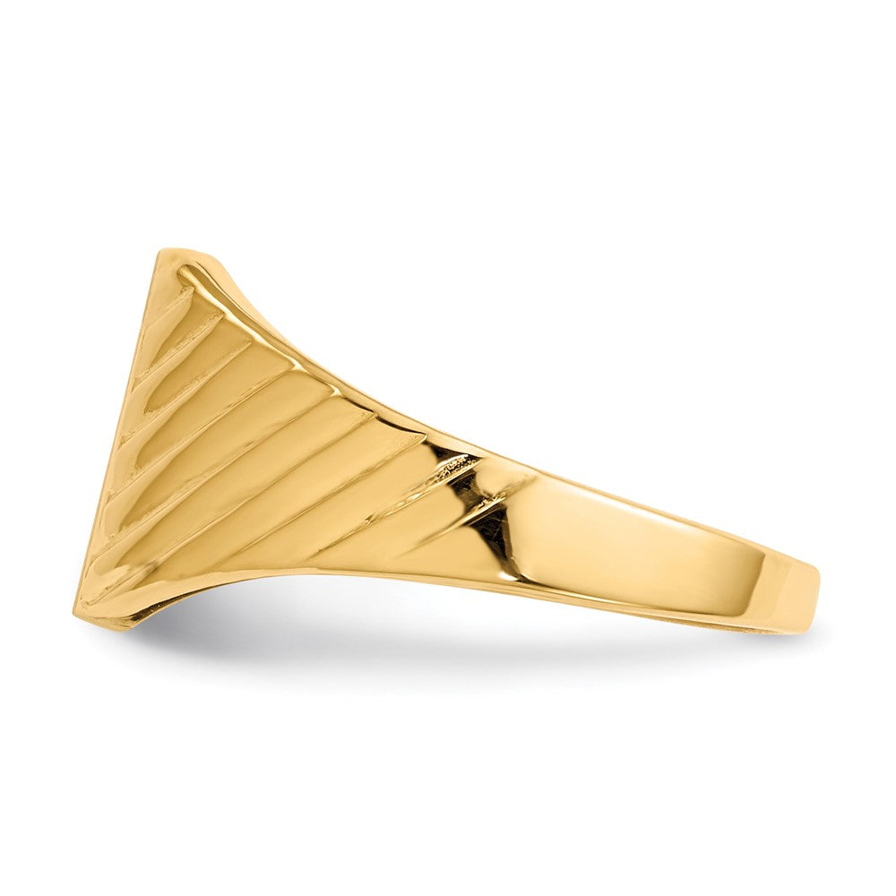 14k 8.0x9.5mm Open Back Signet Ring