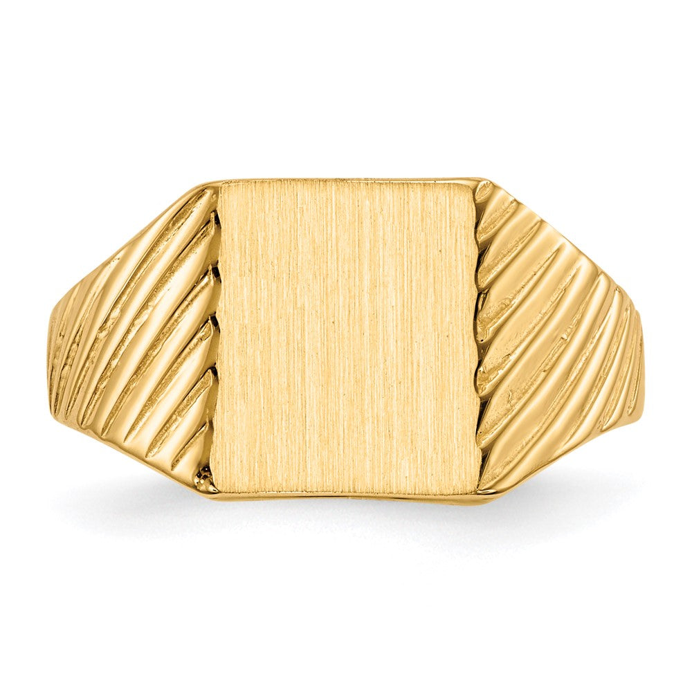 14k 8.0x9.5mm Open Back Signet Ring