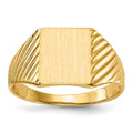 18k 8.0x9.5mm Open Back Signet Ring