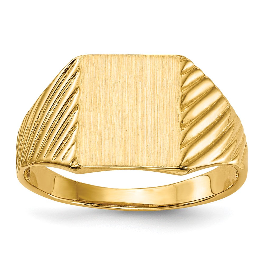 18k 8.0x9.5mm Open Back Signet Ring