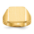 10k 12.0x12.0mm Open Back Mens Signet Ring