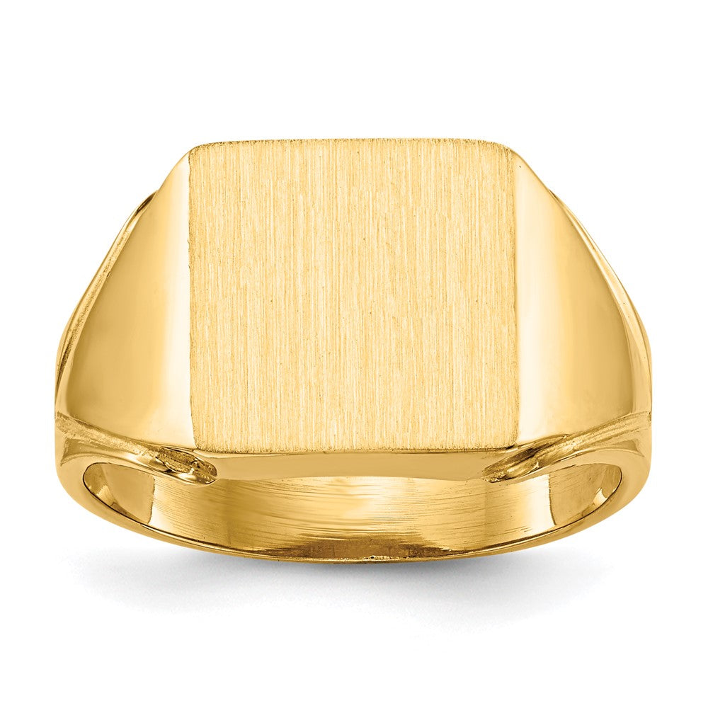 10k 12.0x12.0mm Open Back Mens Signet Ring