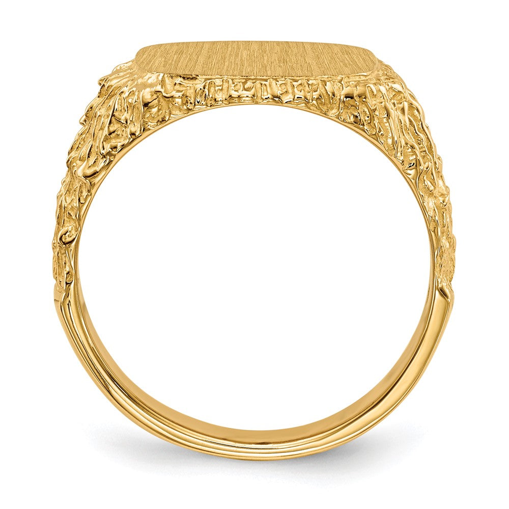 14k 13.5x13.5mm Closed Back Mens Signet Ring
