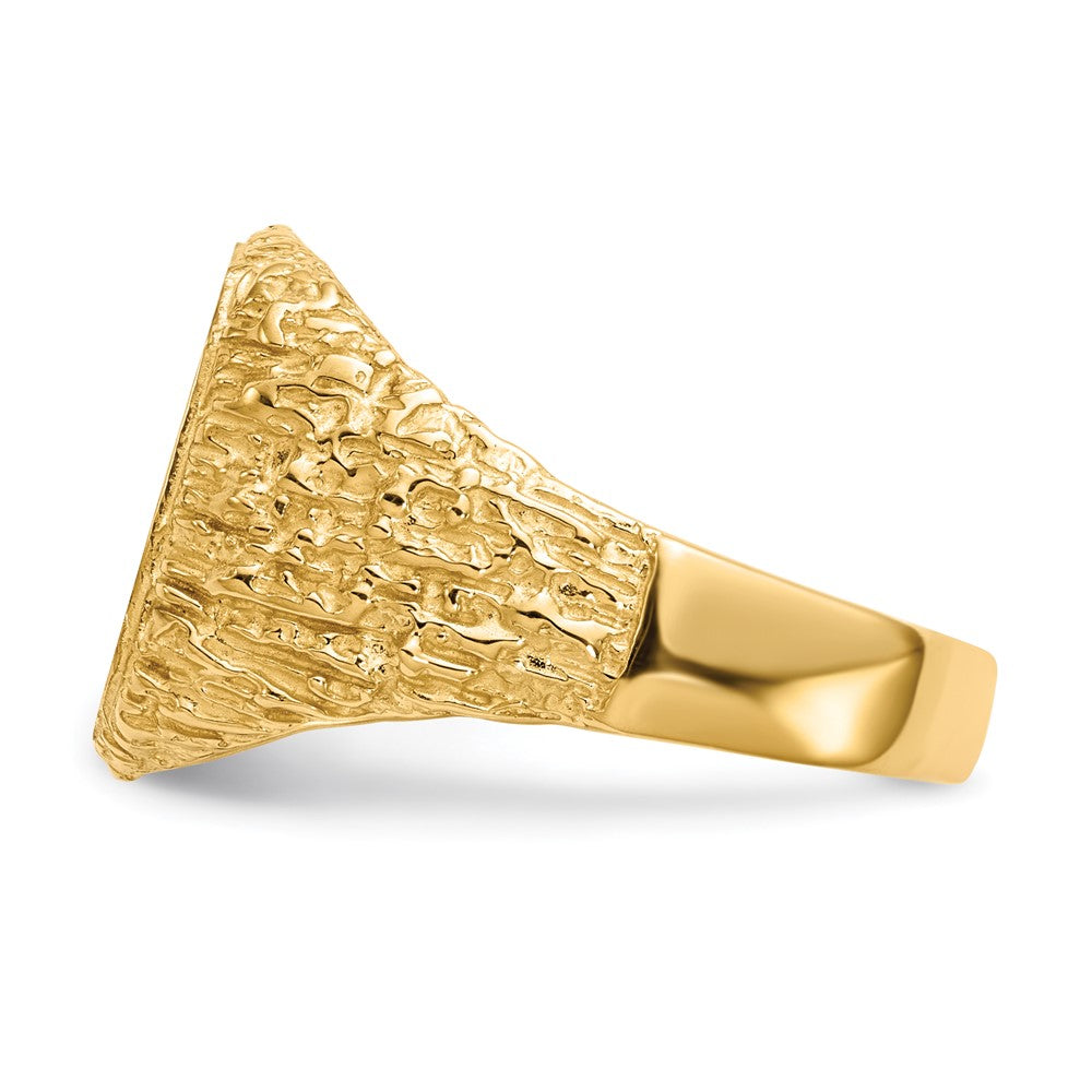 14k 13.5x13.5mm Closed Back Mens Signet Ring