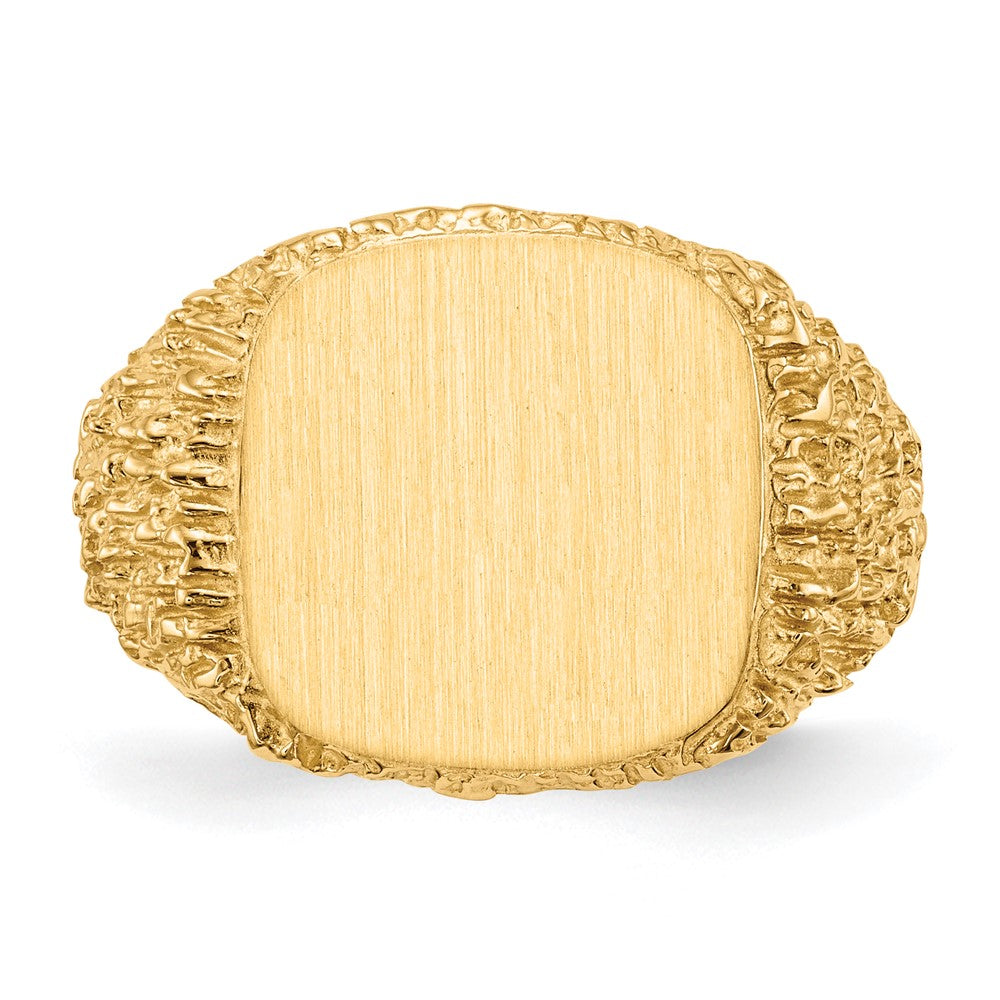14k 13.5x13.5mm Closed Back Mens Signet Ring
