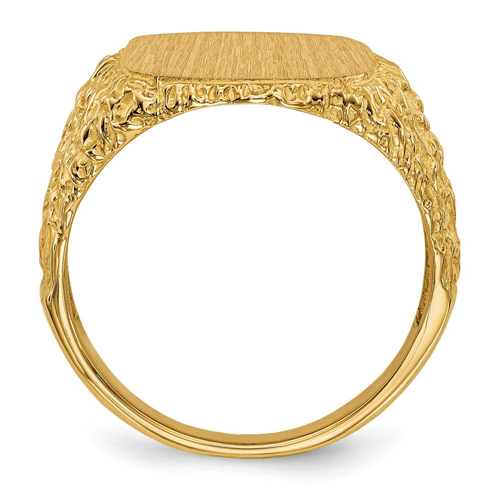 14k 13.5x13.5mm Open Back Mens Signet Ring