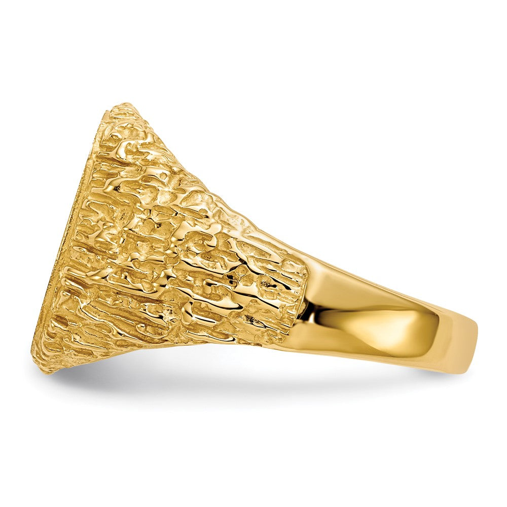 14k 13.5x13.5mm Open Back Mens Signet Ring