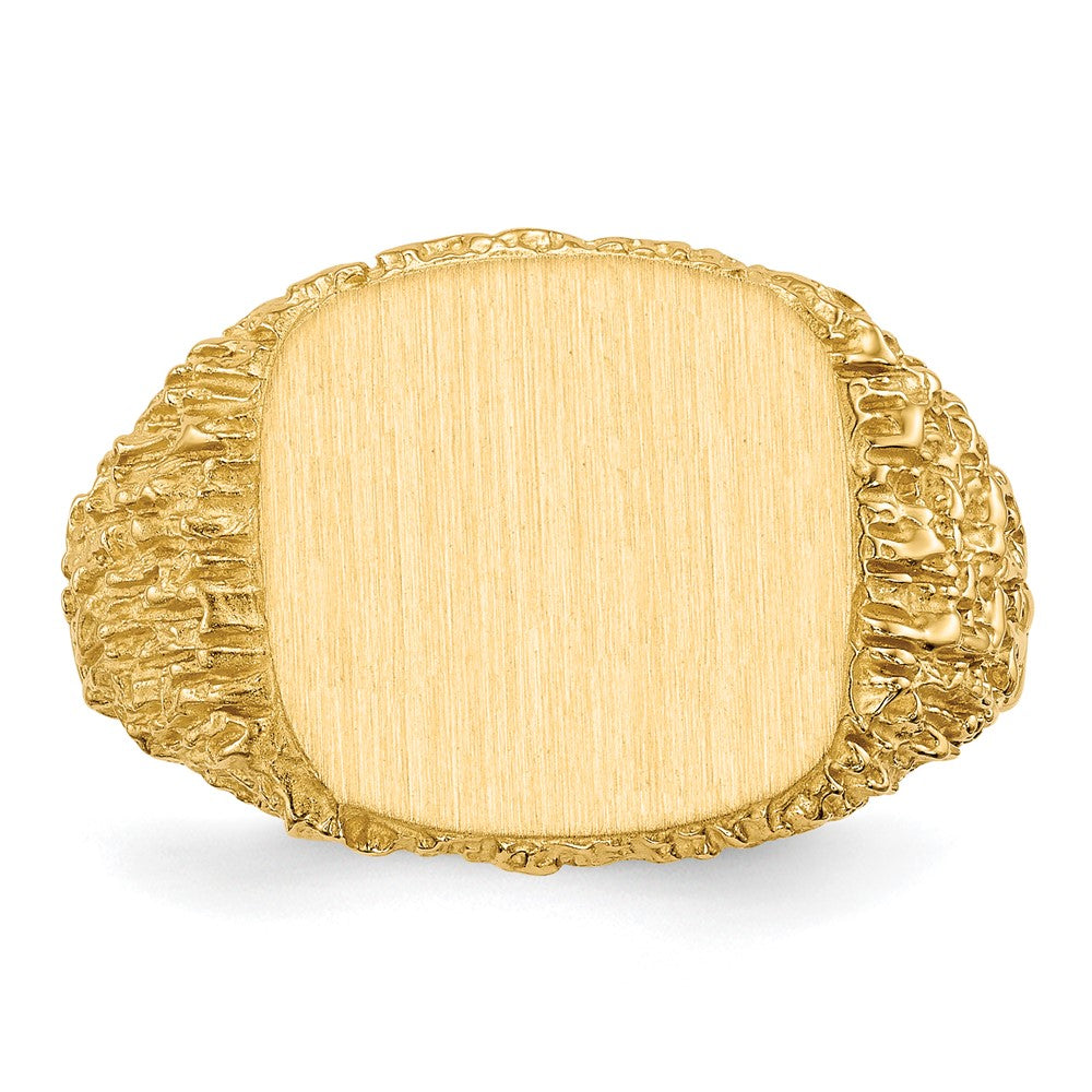 14k 13.5x13.5mm Open Back Mens Signet Ring
