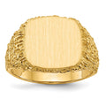 14k 13.5x13.5mm Open Back Mens Signet Ring