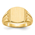 14k 8.5x10.5mm Closed Back Signet Ring