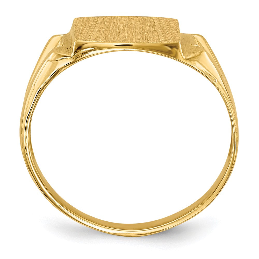 14k 11.0x12.0mm Open Back A Diamond Mens Signet Ring