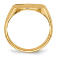 14k 15.0x15.0mm Closed Back Diamond Mens Signet Ring Mounting