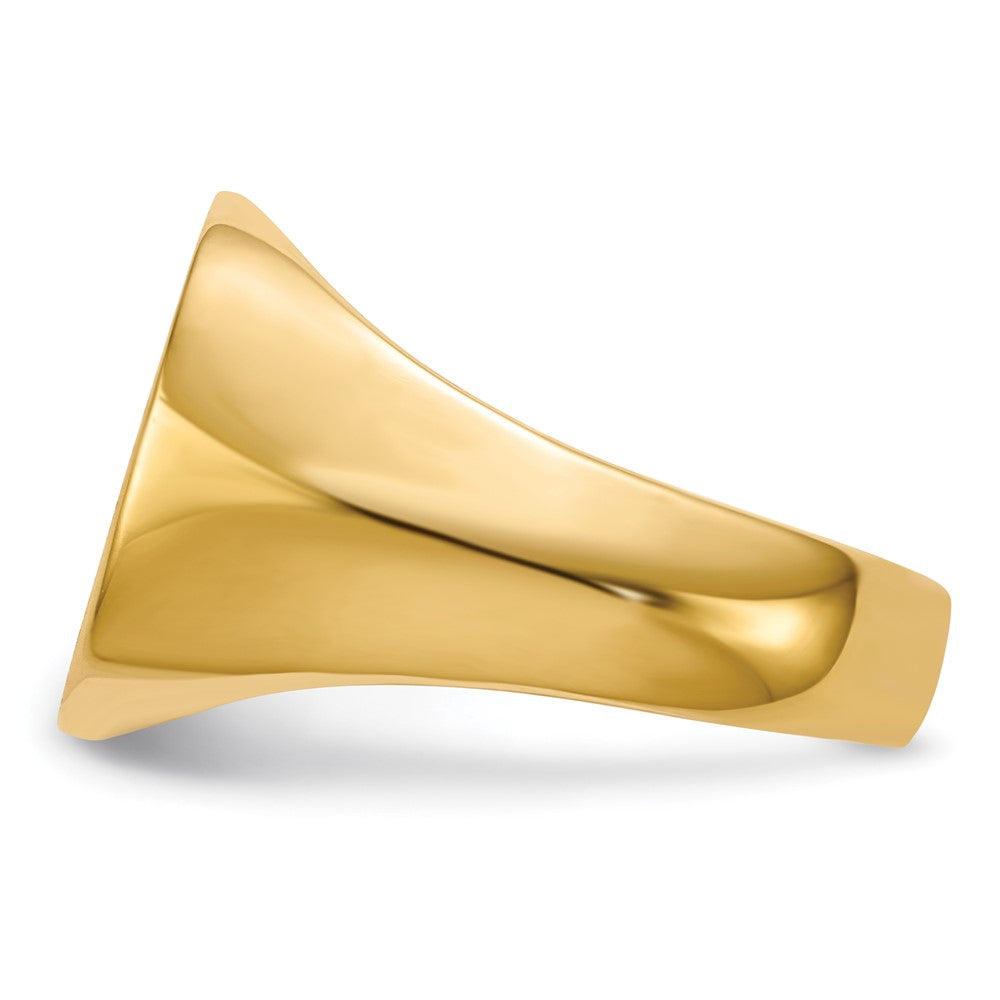 14k 15.0x15.0mm Closed Back VS Diamond Mens Signet Ring