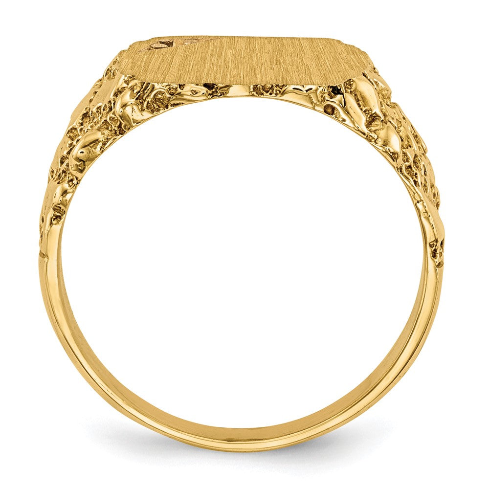 10ky 10.0x11.5mm Diamond Closed Back Signet Ring Mounting