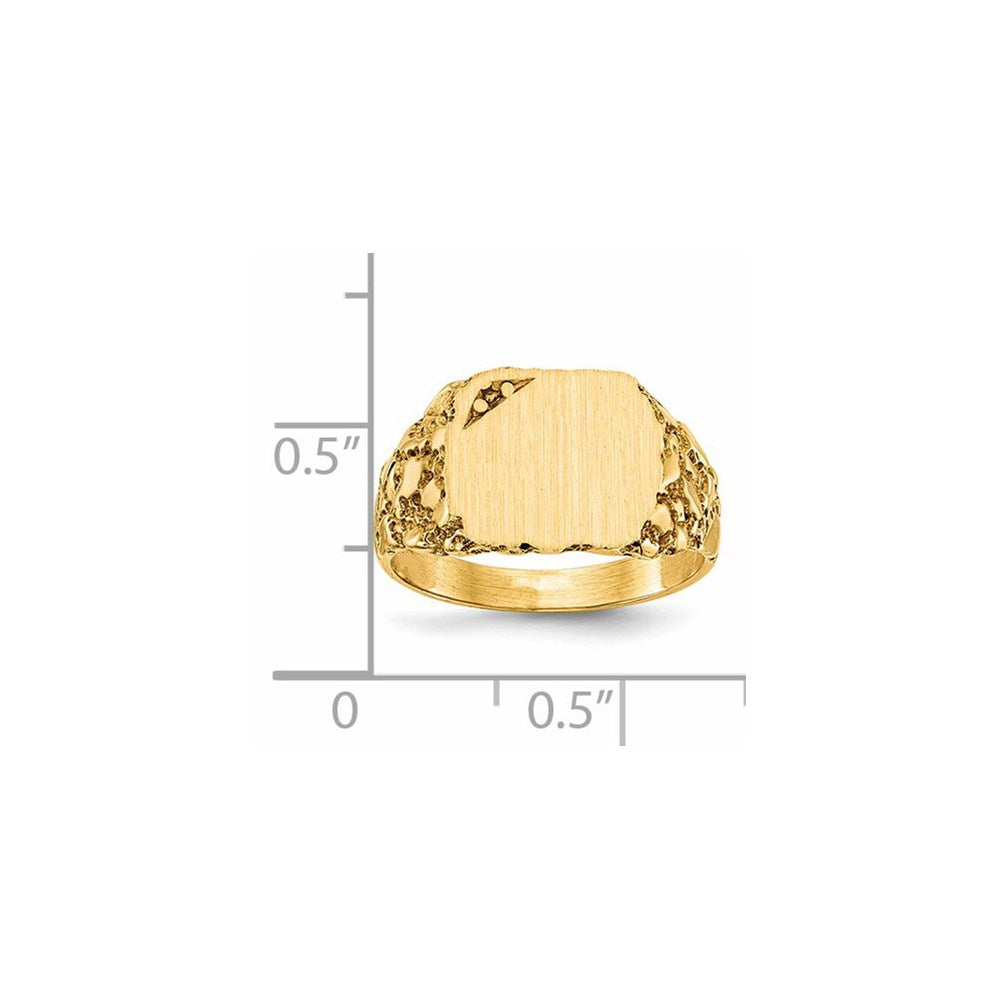 14k 11.5x10.0mm Diamond Closed Back Signet Ring Mounting
