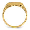 14k 11.5x10.0mm A Diamond Closed Back Signet Ring