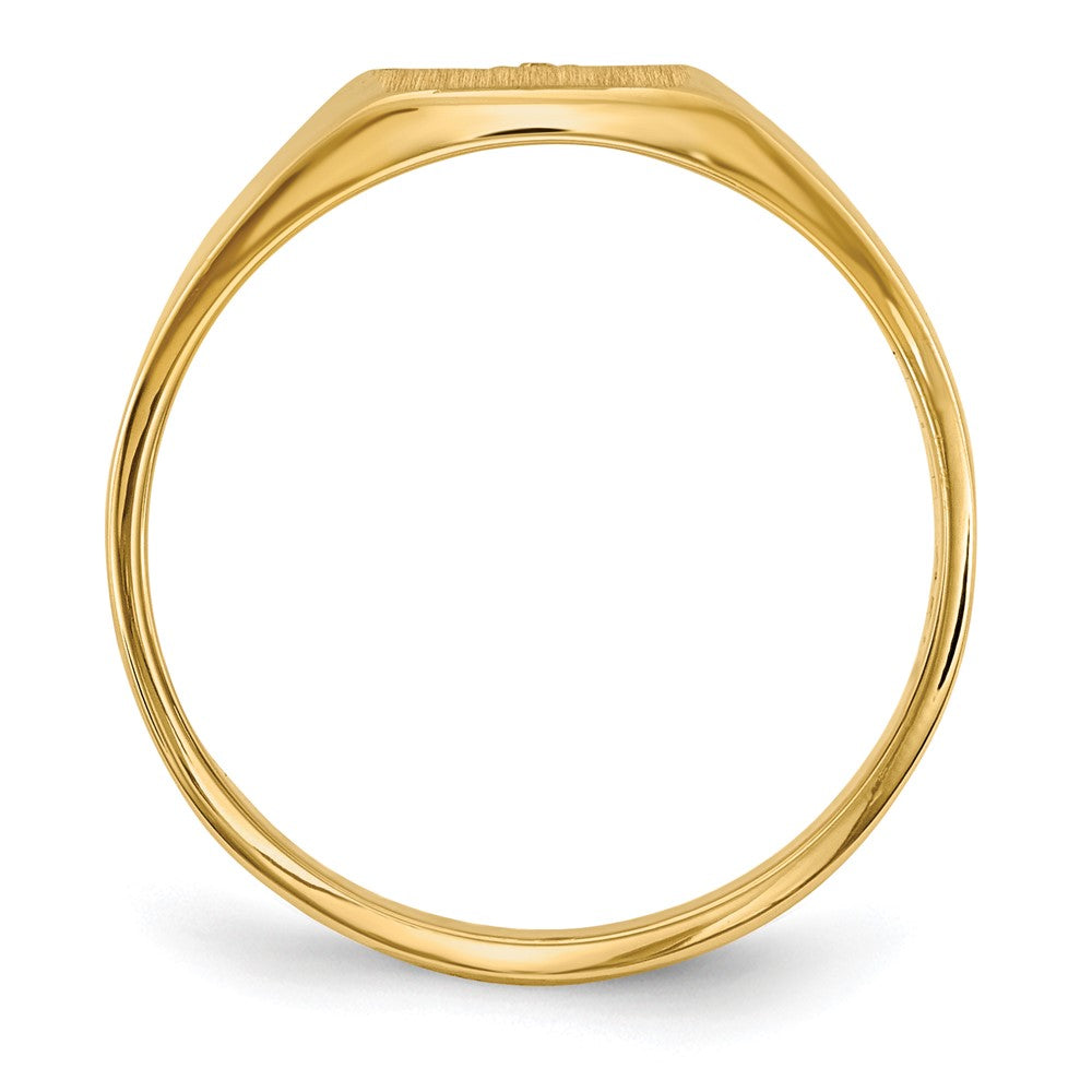 14k 7.0x8.0mm Closed Back Diamond Signet Ring Mounting