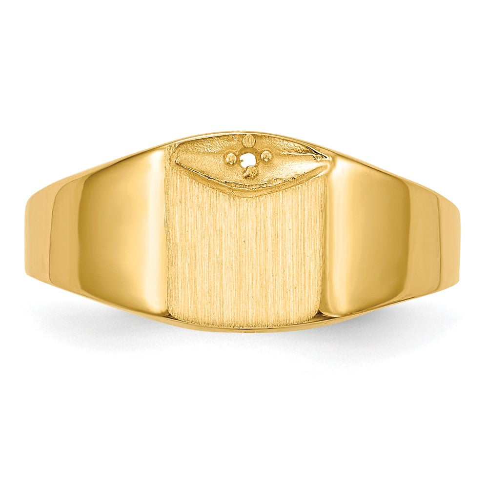 14k 7.0x8.0mm Closed Back Diamond Signet Ring Mounting