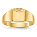 14k 7.0x8.0mm Closed Back A Diamond Signet Ring