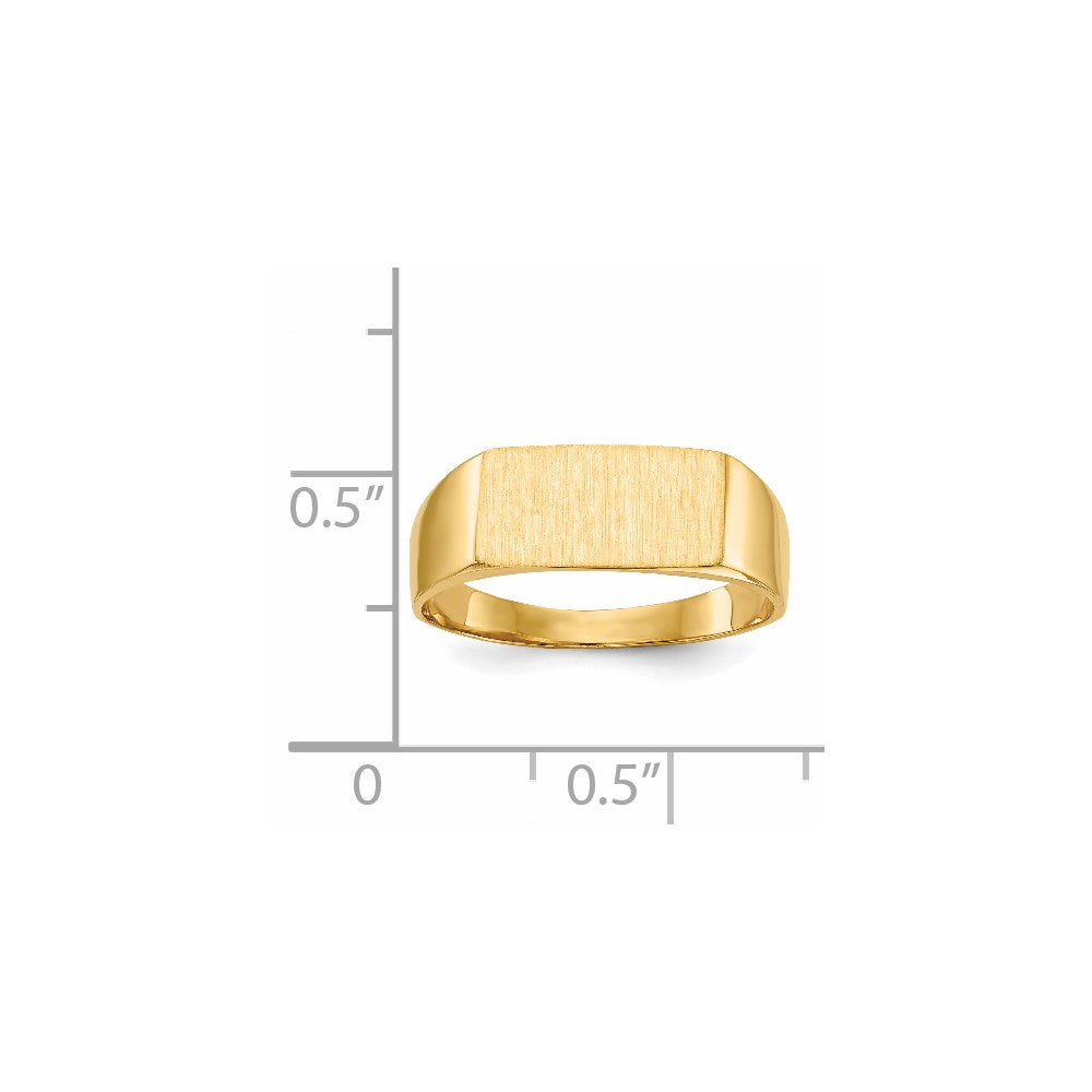 14k 12.5x6.5mm Closed Back Signet Ring