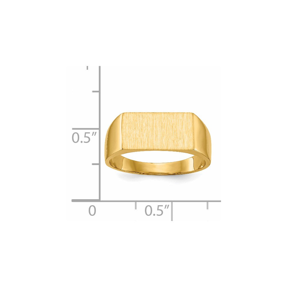 14k 13.0x7.0mm Closed Back Signet Ring