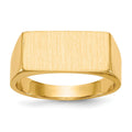 14k 16.5x8.0mm Closed Back Mens Signet Ring