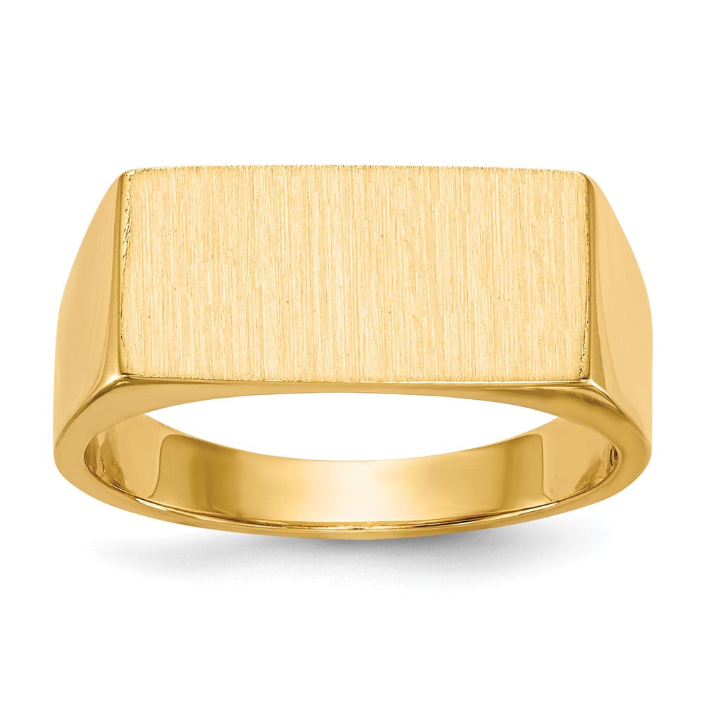 14k 16.5x8.0mm Closed Back Mens Signet Ring