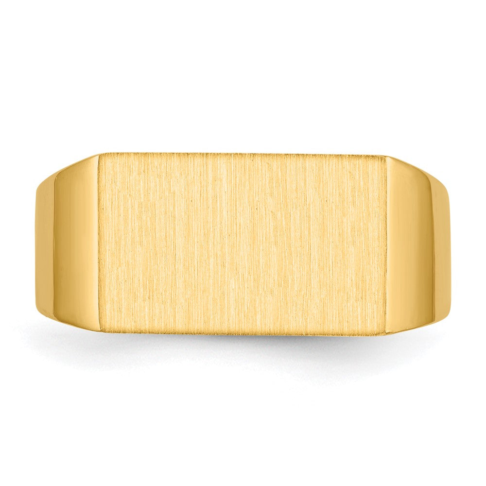 10ky 9.0x15.0mm Closed Back Men's Signet Ring