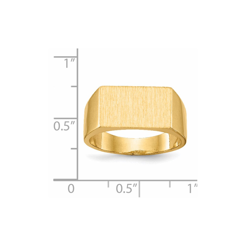 14k 15.0x9.0mm Closed Back Mens Signet Ring