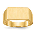10ky 9.0x15.0mm Closed Back Men's Signet Ring