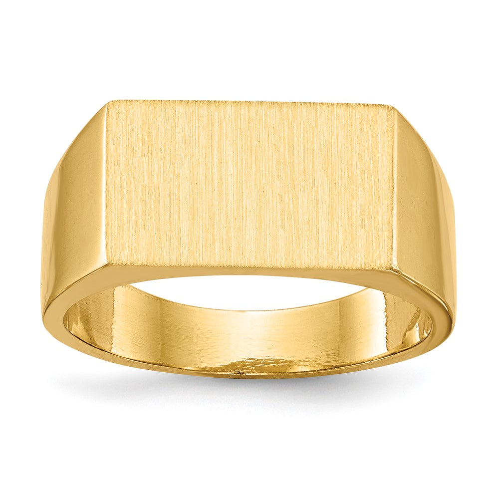 10ky 9.0x15.0mm Closed Back Men's Signet Ring