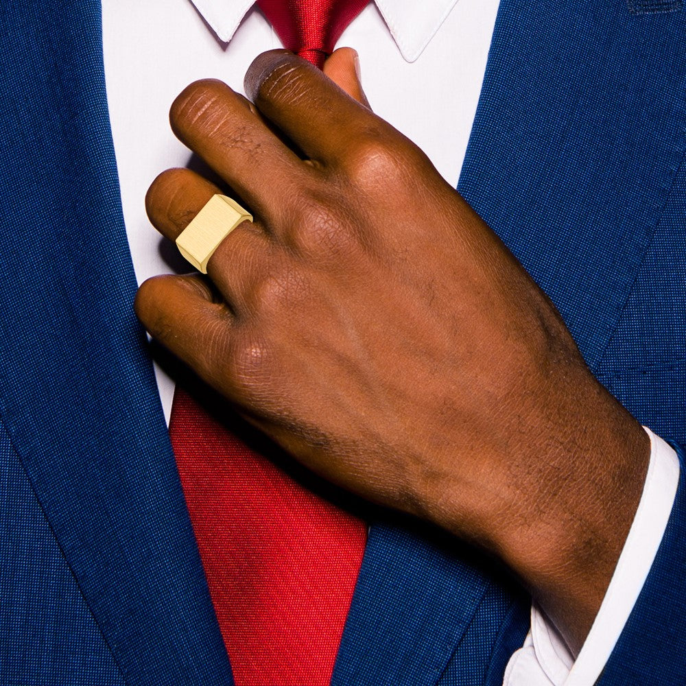 14k 18.0x10.5mm Closed Back Mens Signet Ring
