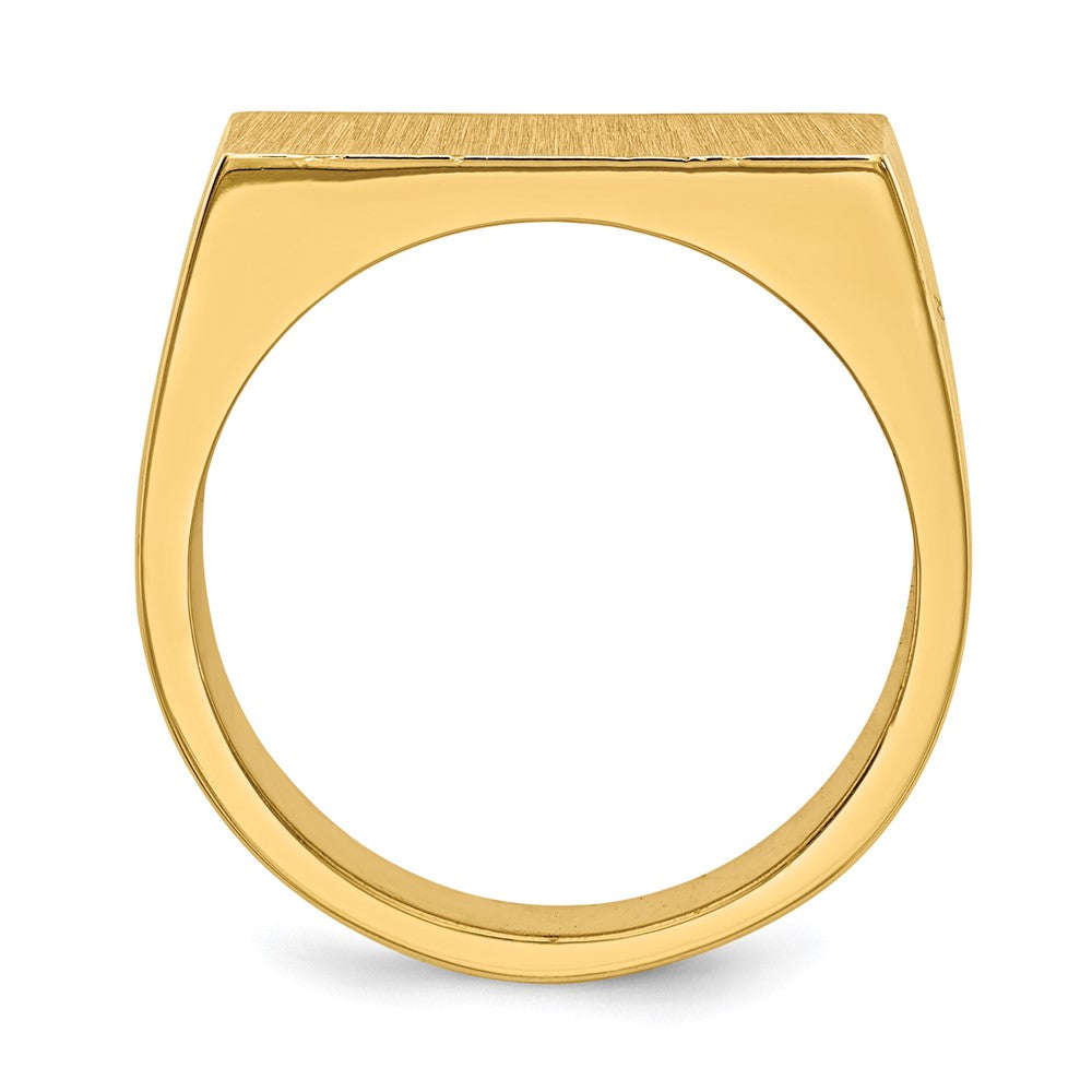 14k 18.0x10.5mm Closed Back Mens Signet Ring