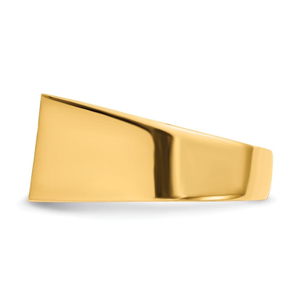14k 18.0x10.5mm Closed Back Mens Signet Ring