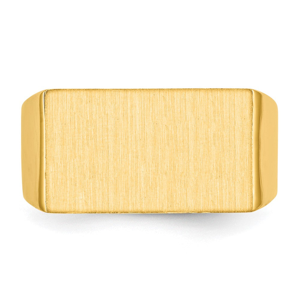 14k 18.0x10.5mm Closed Back Mens Signet Ring