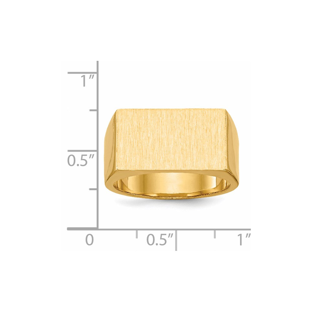 14k 18.0x10.5mm Closed Back Mens Signet Ring