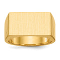 14k 18.0x10.5mm Closed Back Mens Signet Ring