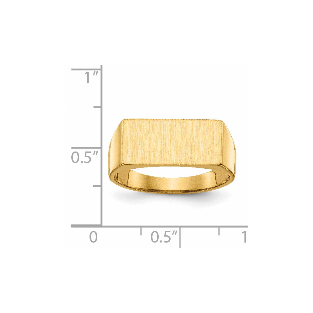 14k 16.5x8.0mm Open Back Mens Signet Ring