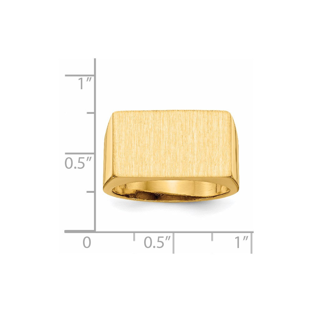 14k 18.0x11.0mm Open Back Mens Signet Ring