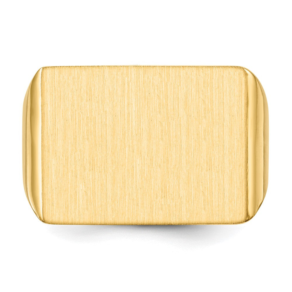 14k 19.5x14.5mm Open Back Mens Signet Ring
