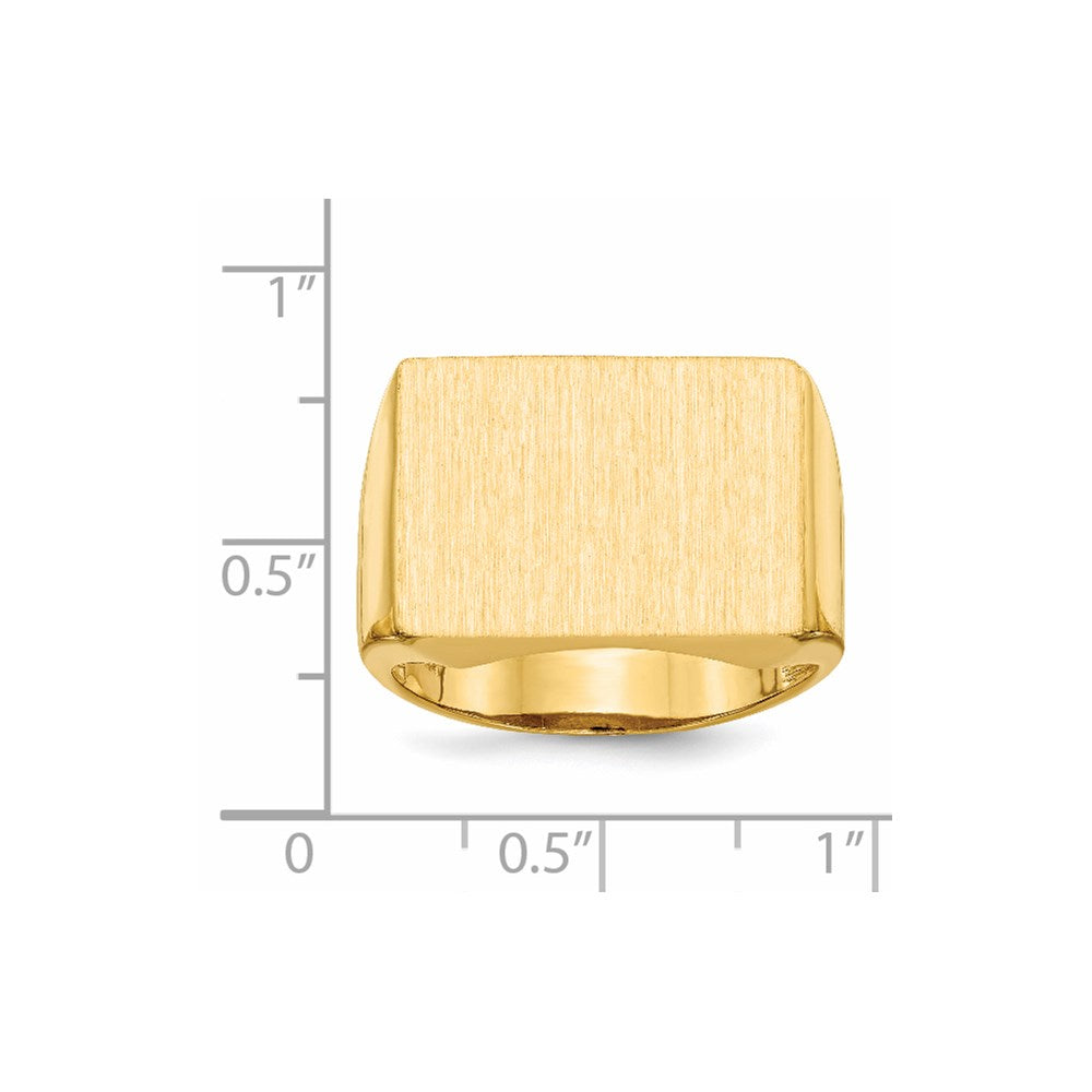 14k 19.5x14.5mm Open Back Mens Signet Ring