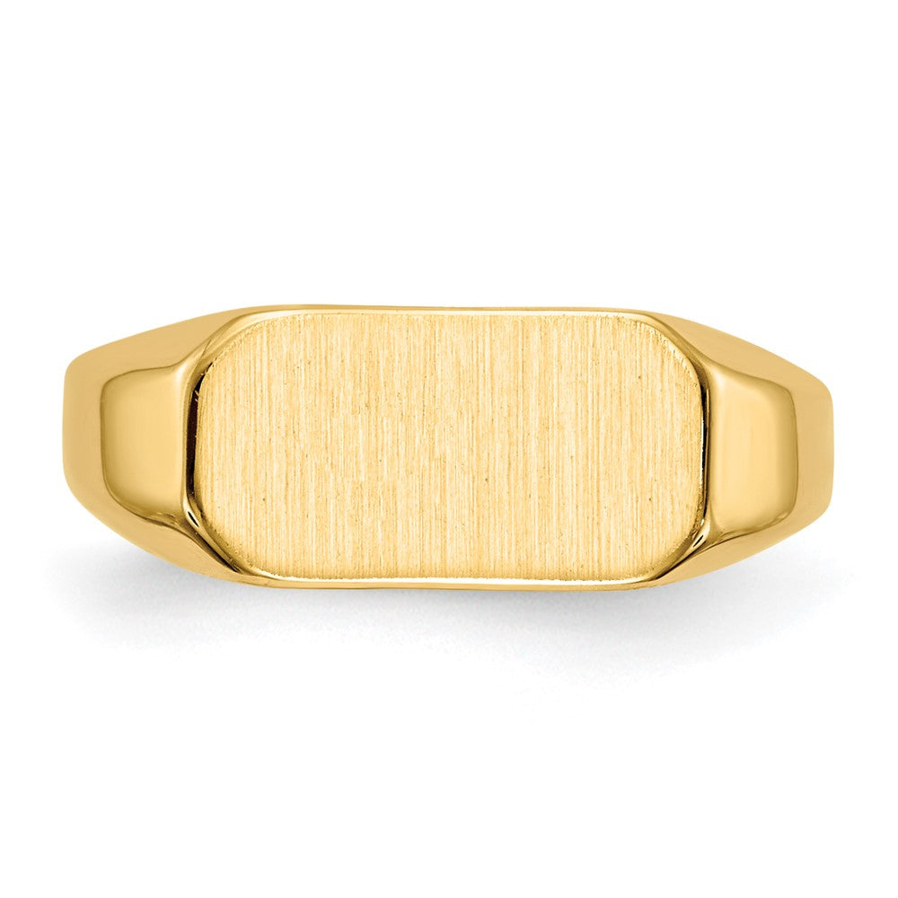 14k 12.0x6.5mm Closed Back Childs Signet Ring