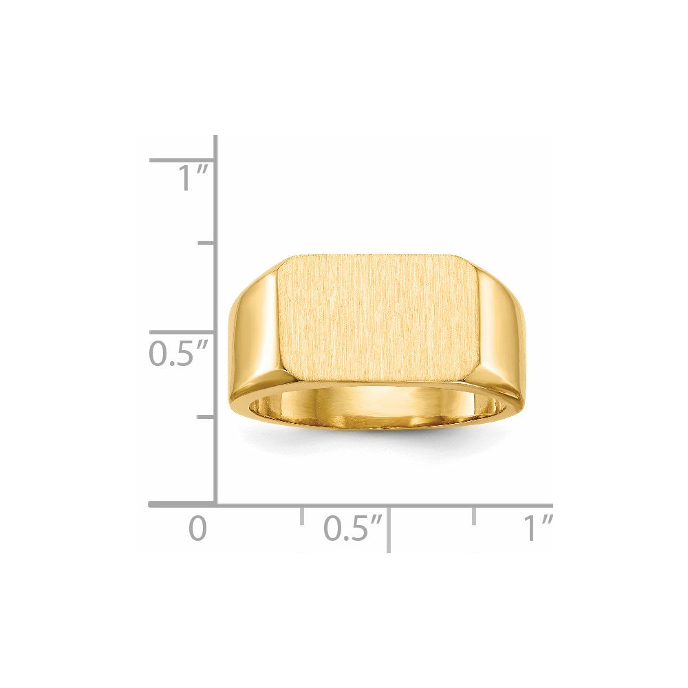 14k 15.0x10.0mm Closed Back Mens Signet Ring