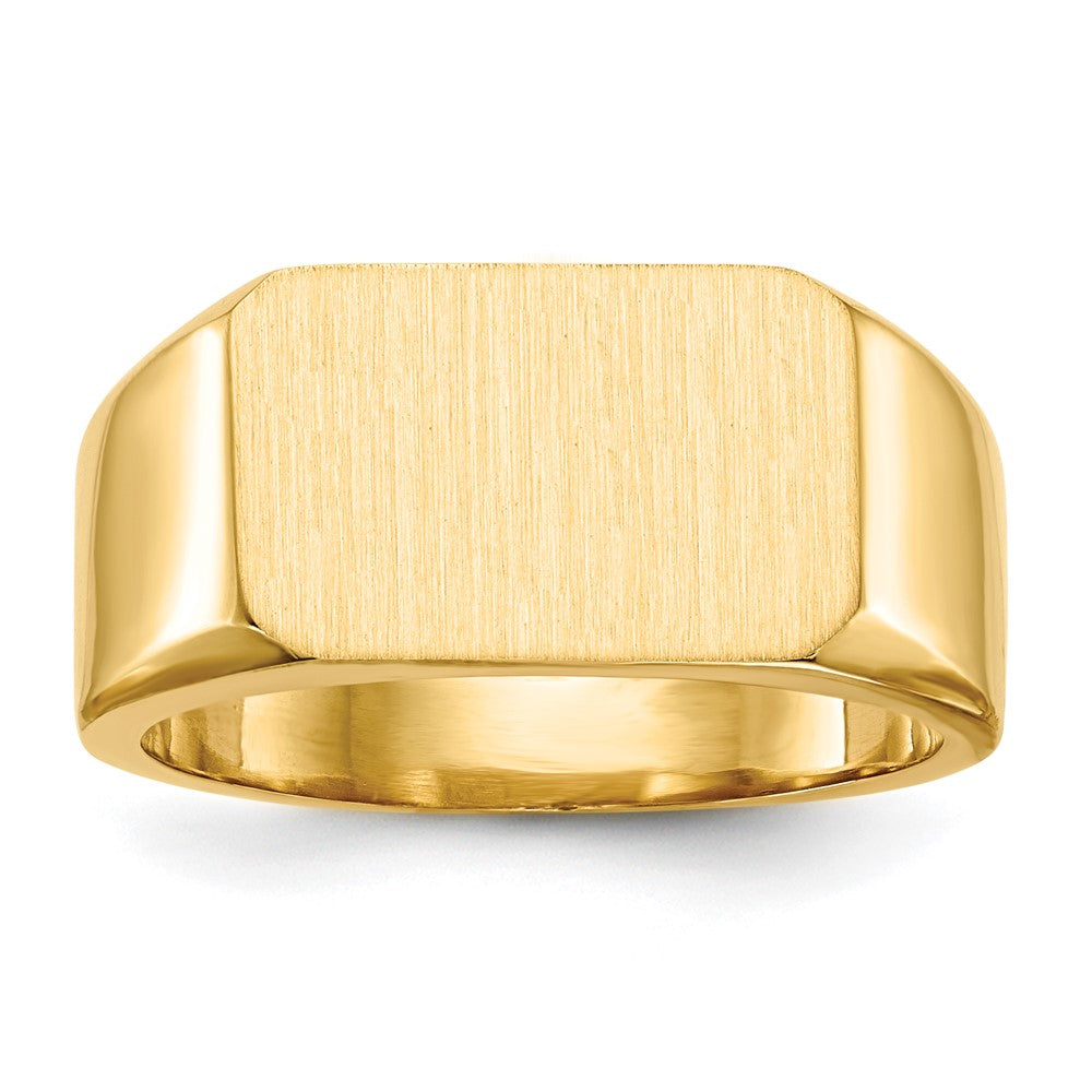 10ky 10.0x15.0mm Closed Back Men's Signet Ring