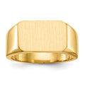 10ky 10.0x15.0mm Closed Back Men's Signet Ring