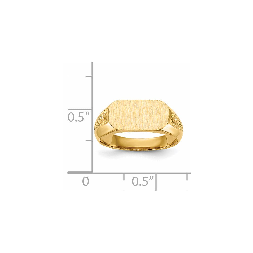 14k 12.5x6.0mm Open Back Signet Ring