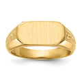 14k 12.5x6.0mm Closed Back Signet Ring