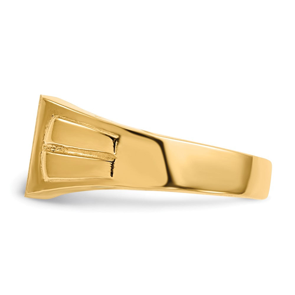 14k 9.0x7.5mm Closed Back Signet Ring
