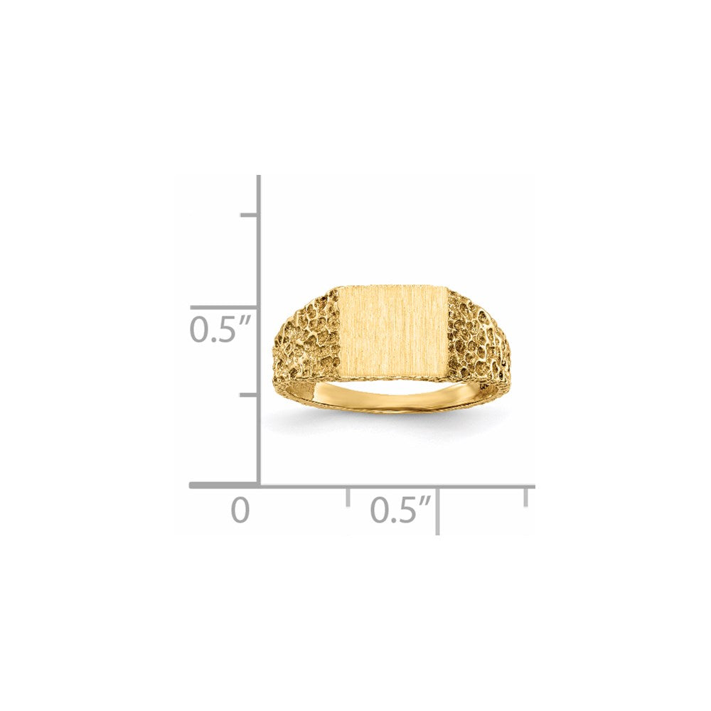 14k 8.0x7.0mm Open Back Signet Ring